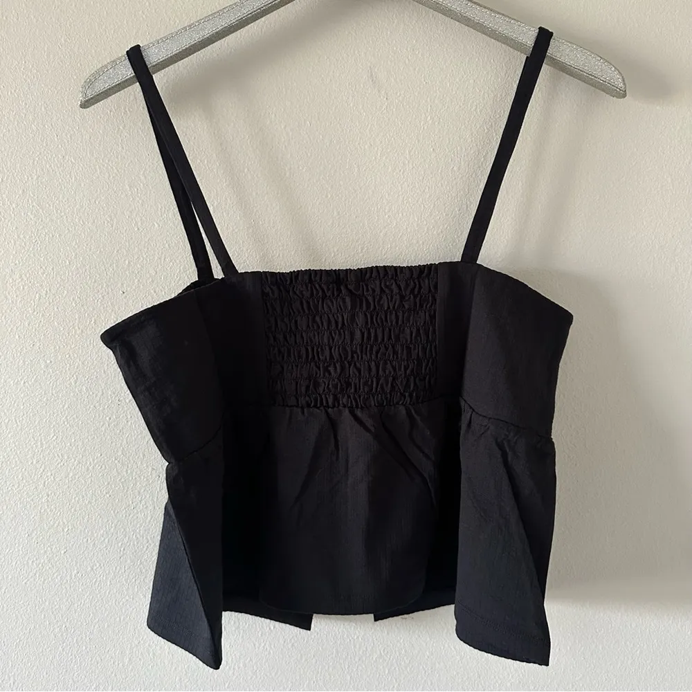 J. Crew Black Tie Front Spaghetti Strap Tank Top NEW - Image 4
