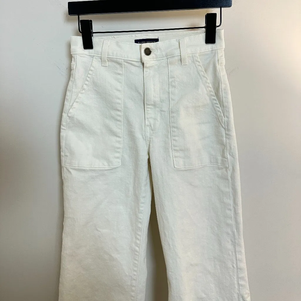 RAMY BROOK Clifford Cropped Wide-Leg Jeans in Wash White Size US 27 - Image 4