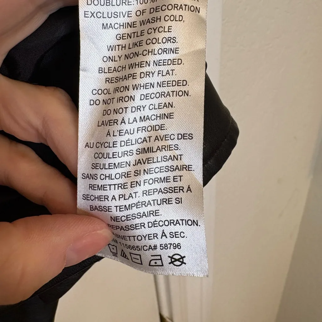 Riverdale South Side Serpents Faux Leather Moto Jacket Cropped Biker S/M - Image 6