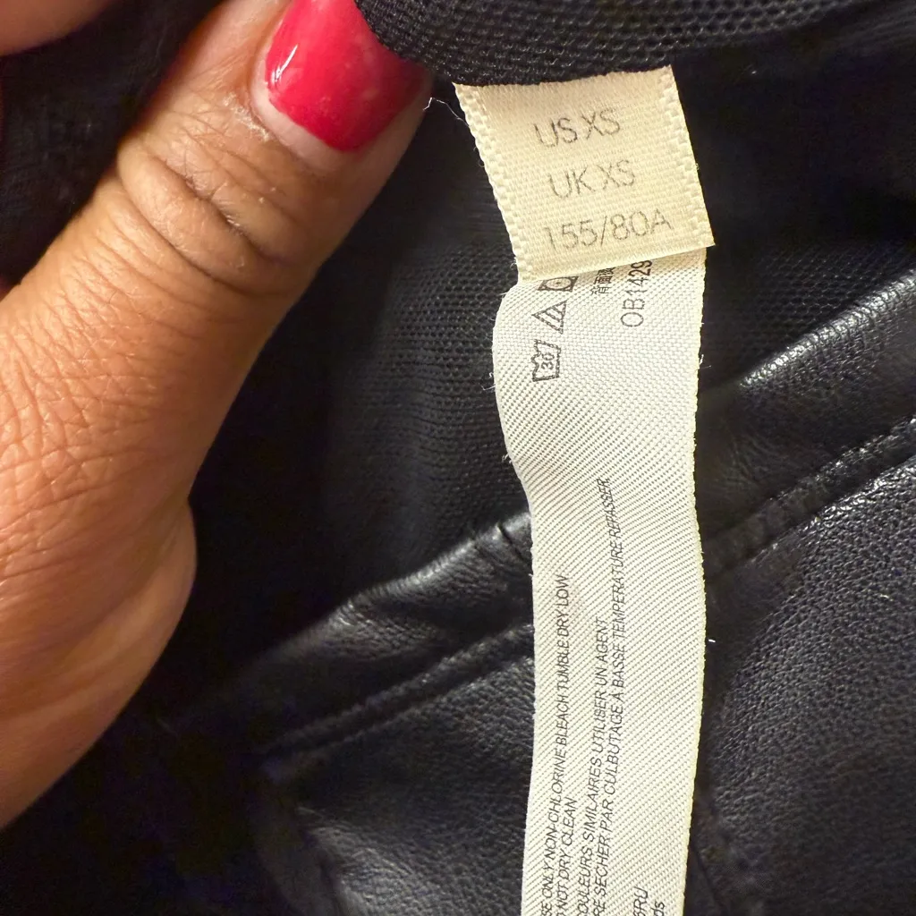 Free People Intimately Black Faux Leather Bustier Cropped Top Size XS - Image 5