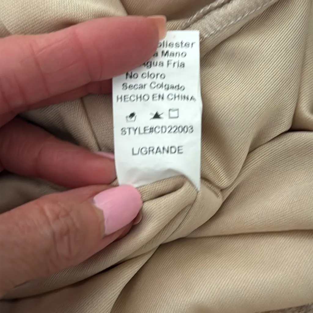 Windsor Beige Lace Bodycon Trumpet Hem Maxi Gown Dress - Image 7