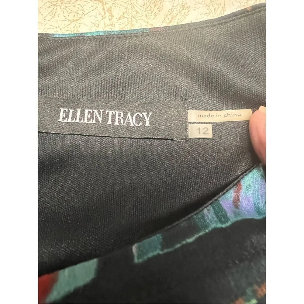 Ellen Tracy geometric* Sleeveless * Pleated dress Sz 12 NWOT - Image 6