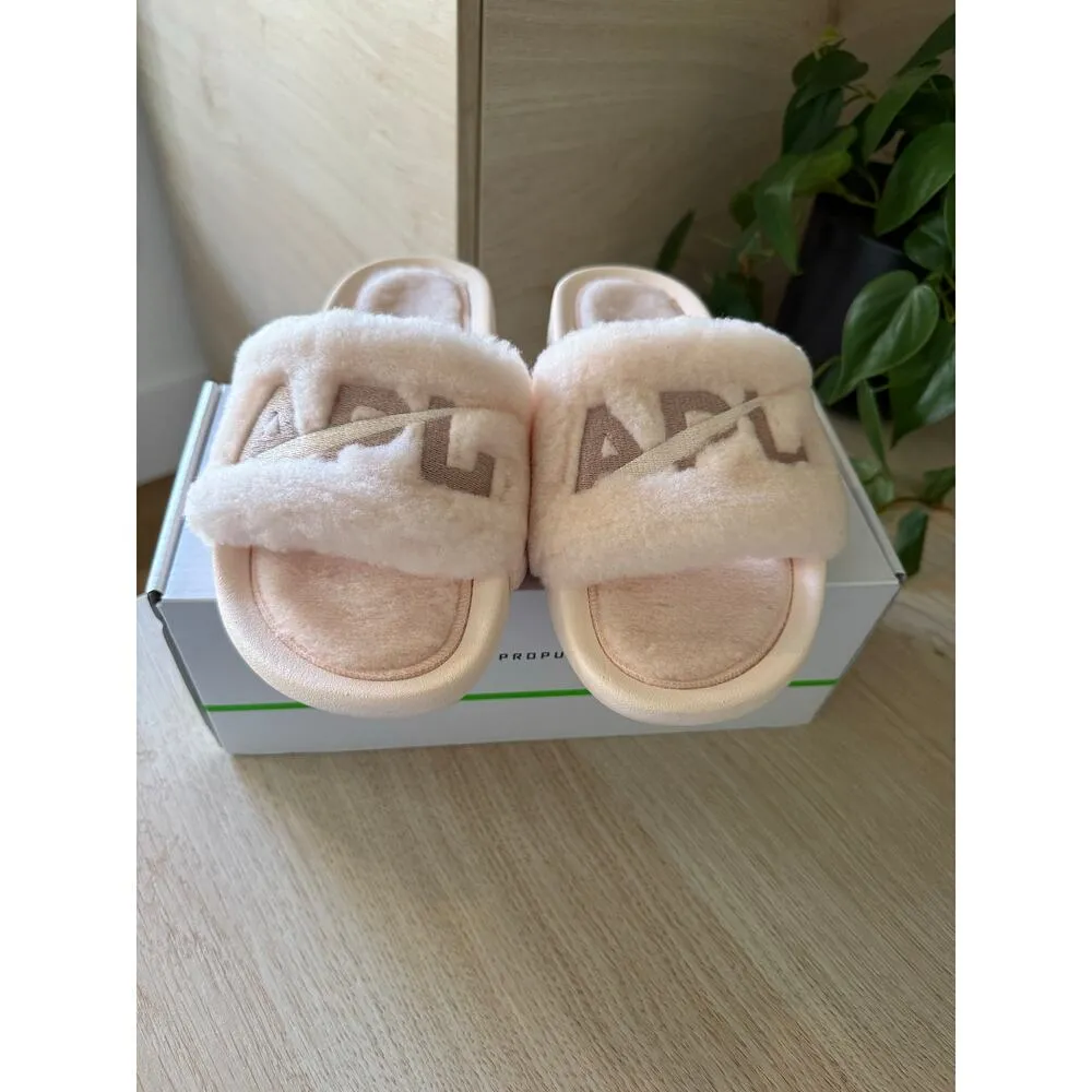 $195 New APL Shearling Slides - Creme Rose Dust - 8 - Image 8
