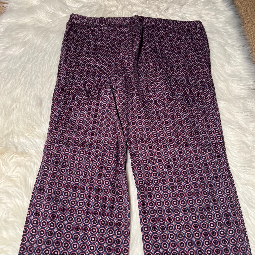 Lands’ End Straight Leg Pant Purple Geometric Fit 2 18W - Image 6
