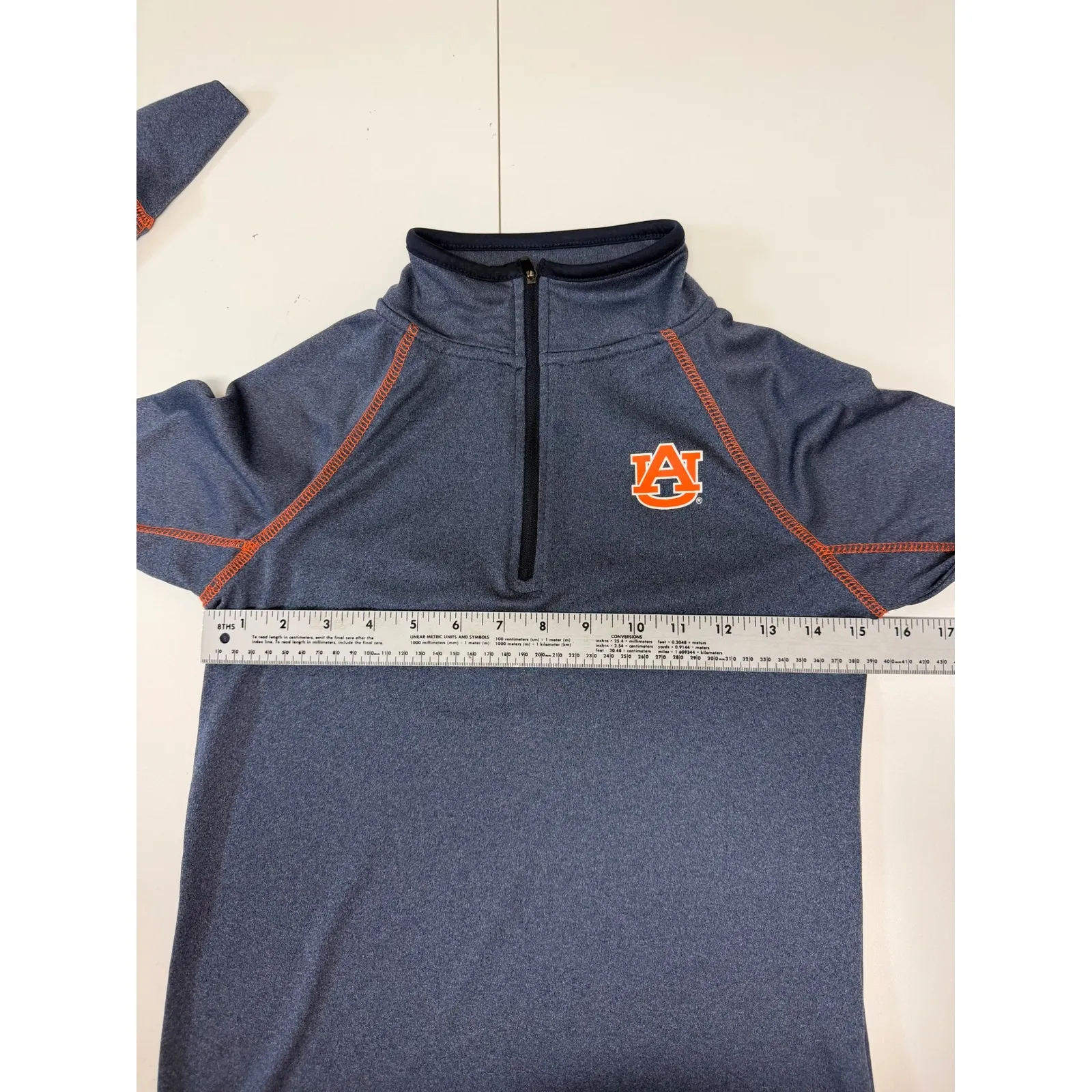 Auburn Tigers Colosseum Quarter Zip Pullover Shirt Women's Small Gray Orange - Image 6