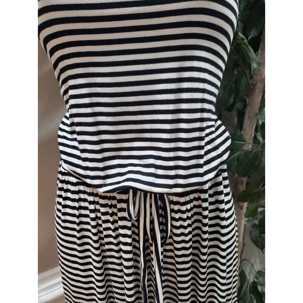 Seven7 Women's Black & White Rayon Round Neck Sleeveless Long Maxi Dress Size L - Image 4