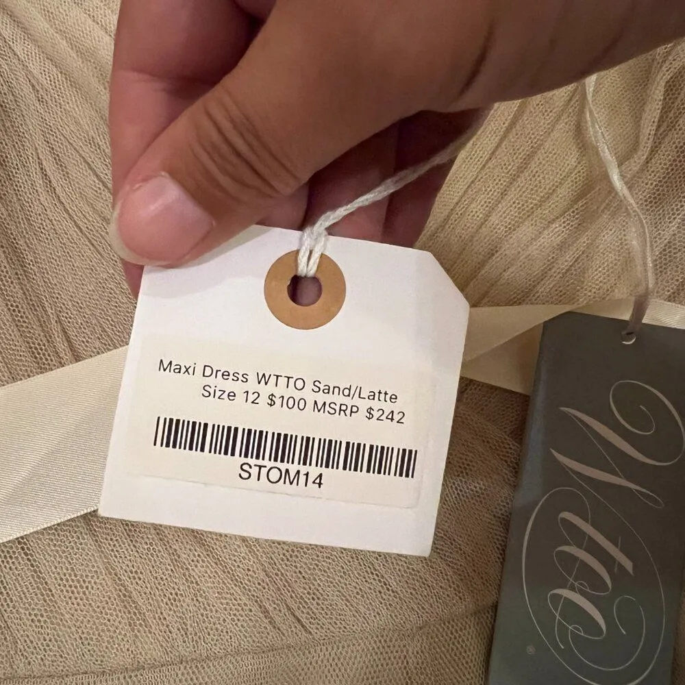 NWT WTTO Sand/Late maxi dress 12 Tan - Image 8