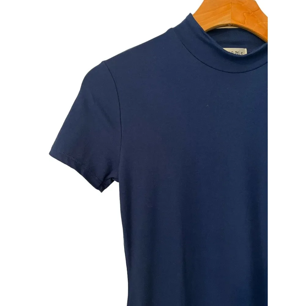 Popular 21 Womens Short Sleeve Bodycon Sculpting Dress Solid Blue Size Med NEW - Image 2