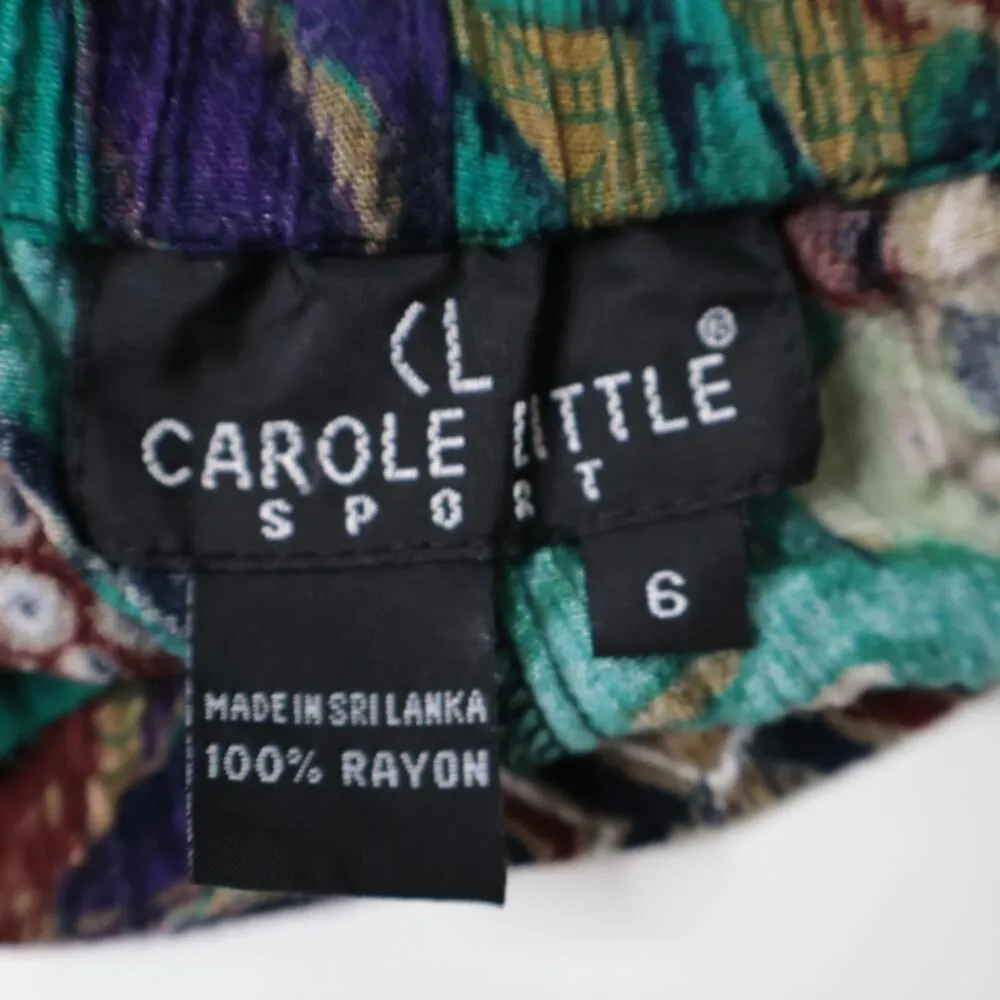 VTG Carole Little Shorts Tropical Abstract 80s Retro Rayon Boho Funky Art Bird 6 - Image 3