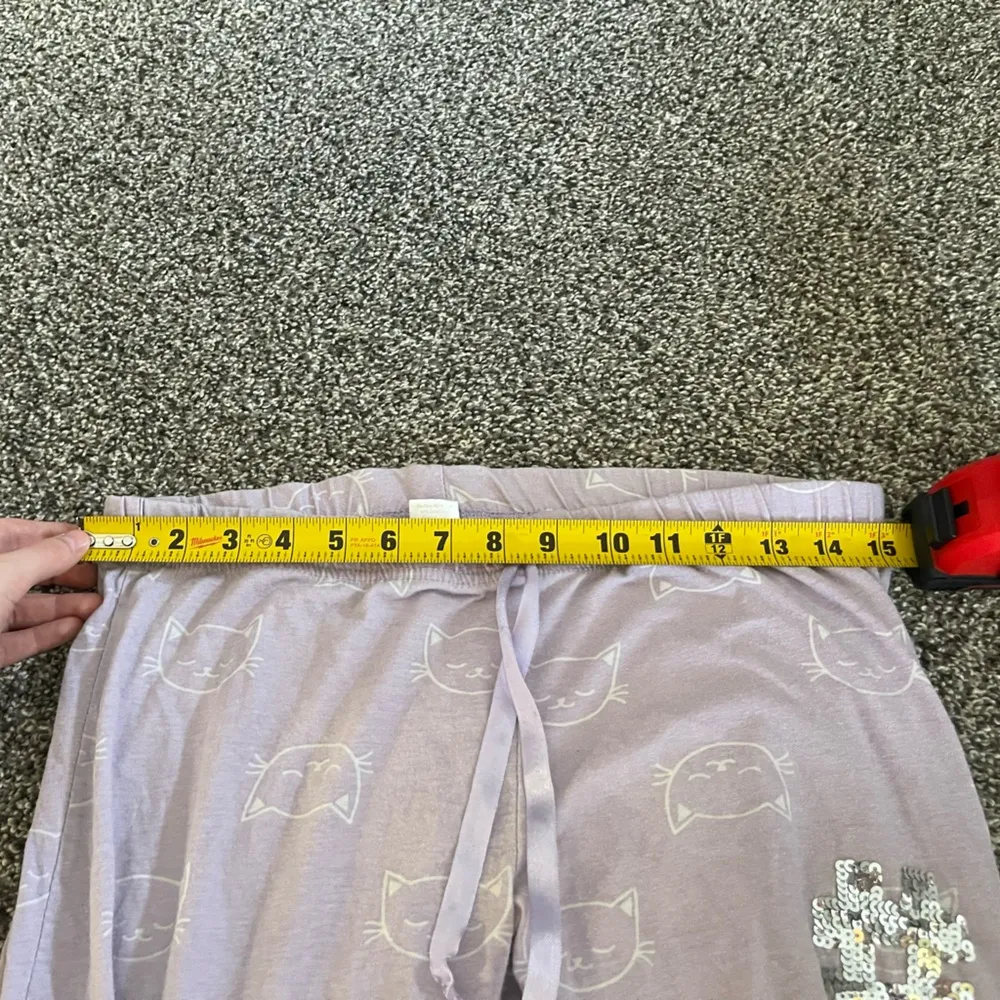 Purple Sleepy Kitty Cat Pajama Pants M Size M - Image 5