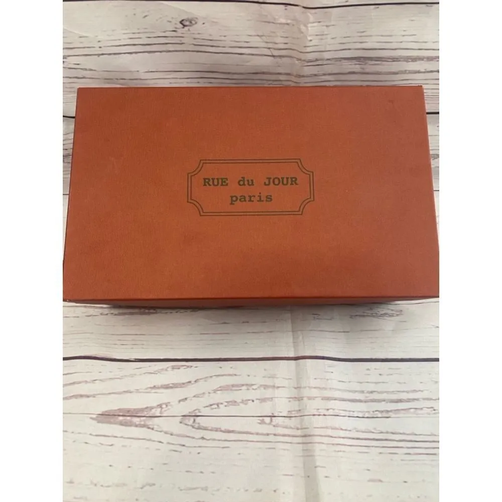 Women's Rue du Jour Orange Suede Slingback Wedge Heels Size 38 Orange - Image 10