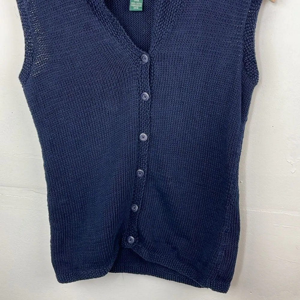 Lauren Ralph Lauren Navy Blue Knit Vest sleeveless cotton size Small - Image 4
