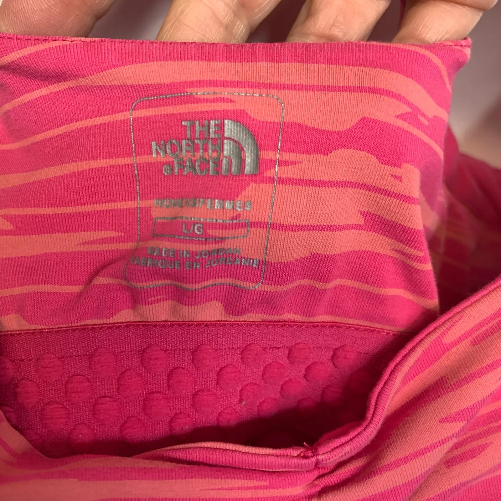 North Face Workout Top Built In Bra Sz Large Pink Orange - Image 8