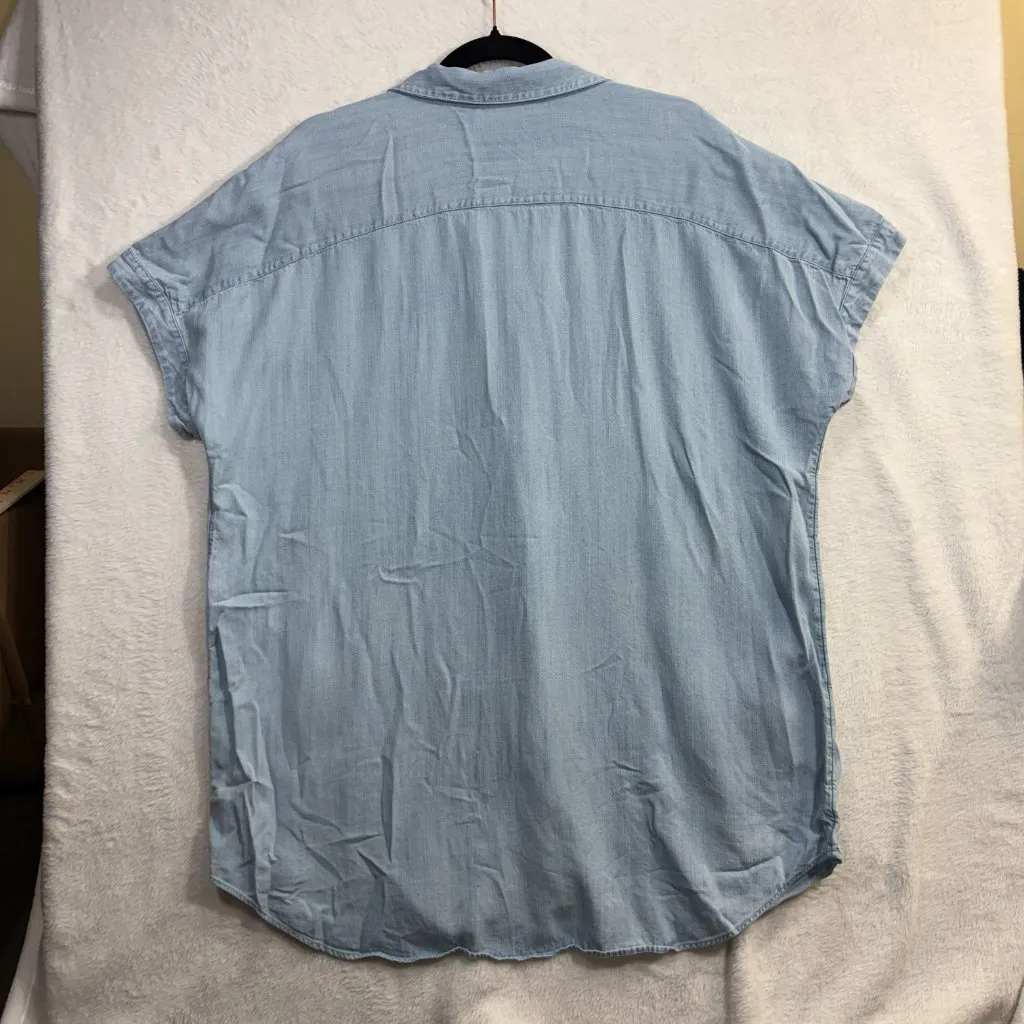 Soft Surroundings L Chambray Je Veux Buttoned Top Soft Tencel Casual Vacation - Image 4