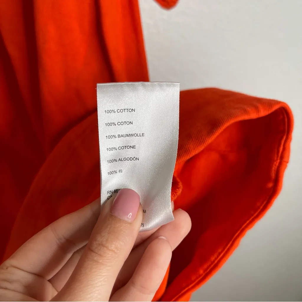 Anthropologie Dress Orange 3/4 Sleeve Shirt Dress Size Small - Image 4