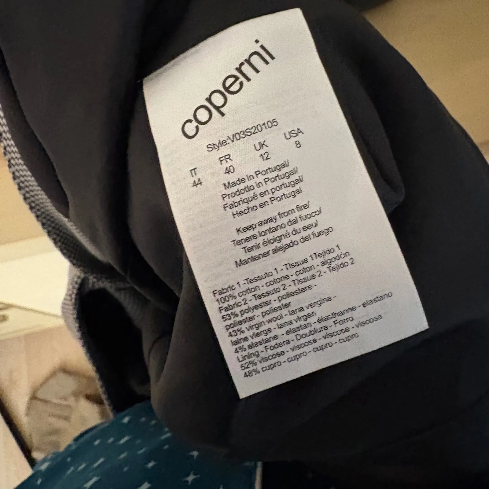 COPERNI Houndstooth Check Jacket Blazer Size 8 Black - Image 11