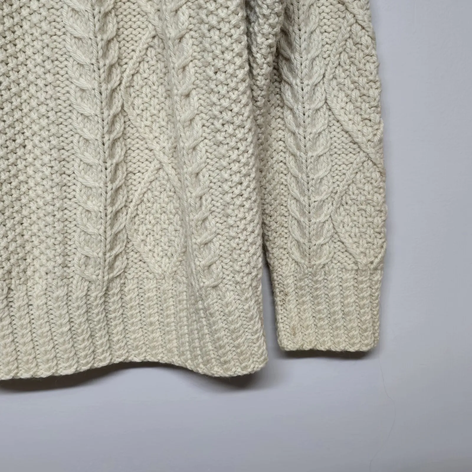 The Scotch House Womens Chunk Cable Knit Ivory Cream Fisherman Sweater Cardigan Size undefined - Image 5