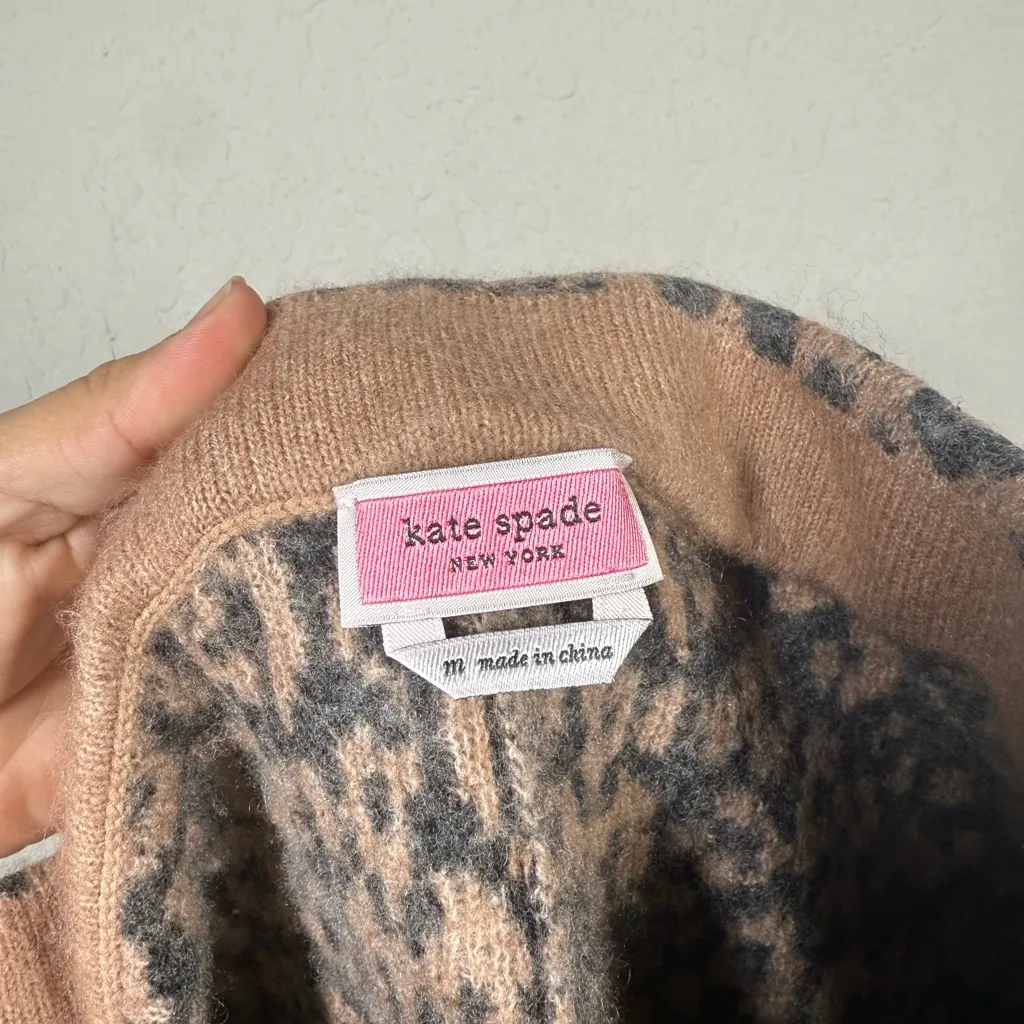 Kate Spade Leopard Dream Wool Blend Jogger Pants Size Medium - Image 8