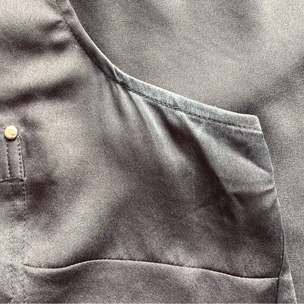 🔃Cache Black V Neck Faux Leather Sleeveless Tank Top - Image 5