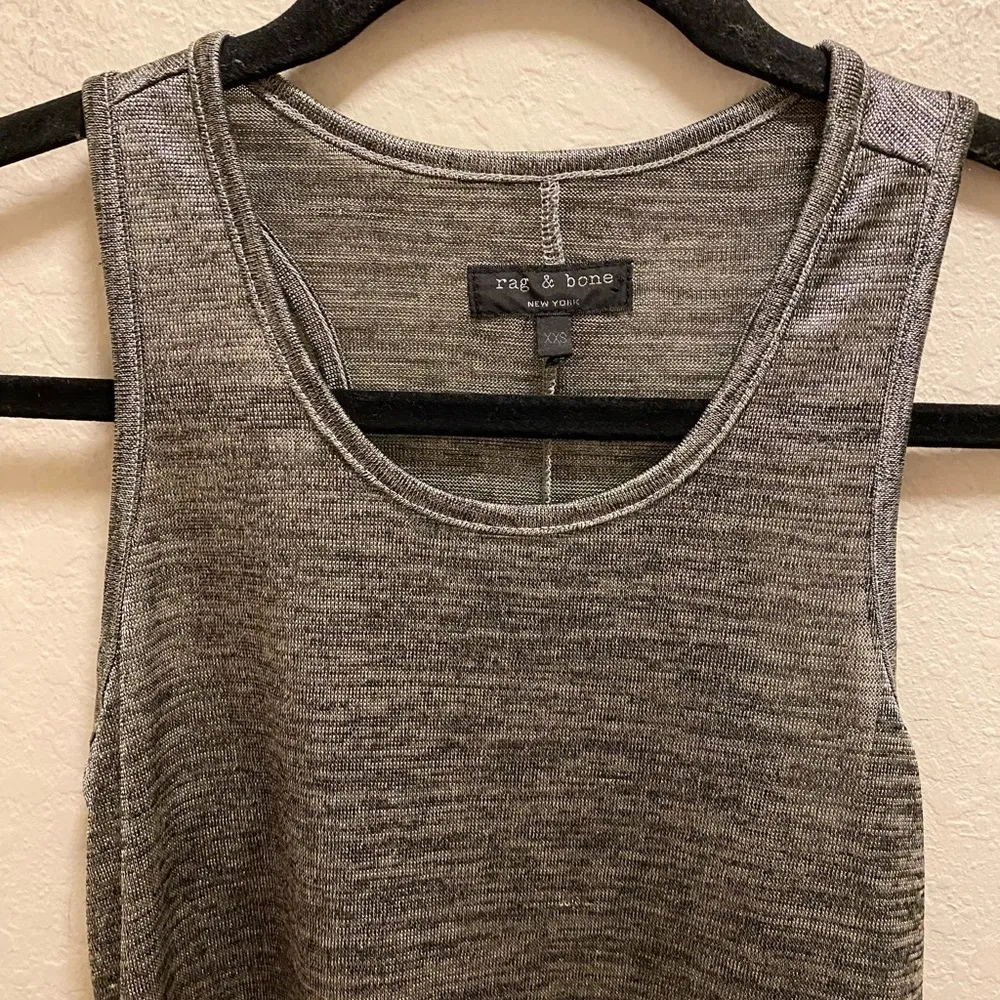 Rag & Bone Metallic Silver Tank Top Size XXS - Image 4