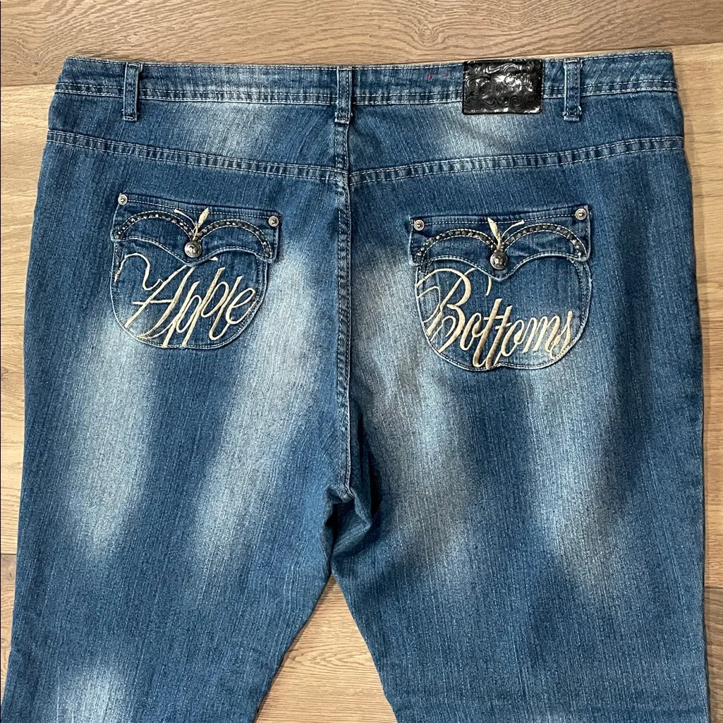 Vintage Apple Bottom Jeans Plus Size 24W Gold Bedazzled Y2k 90s Nelly - Image 3