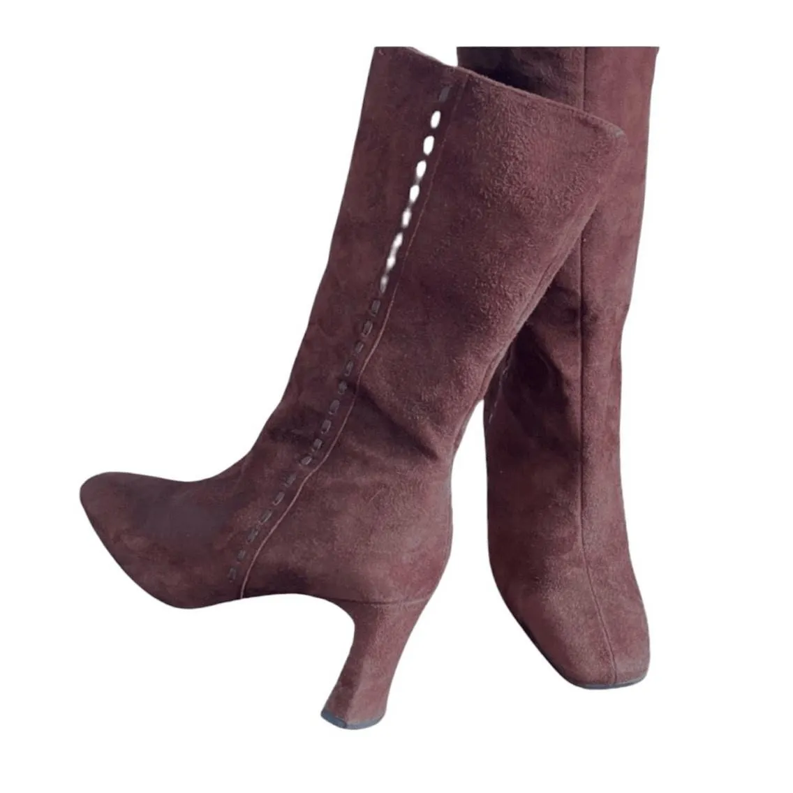 Easy Spirit Catiana Womens 6.5 Brown Wide Calf Pointed Toe Heeled Ankle Boots - Image 4