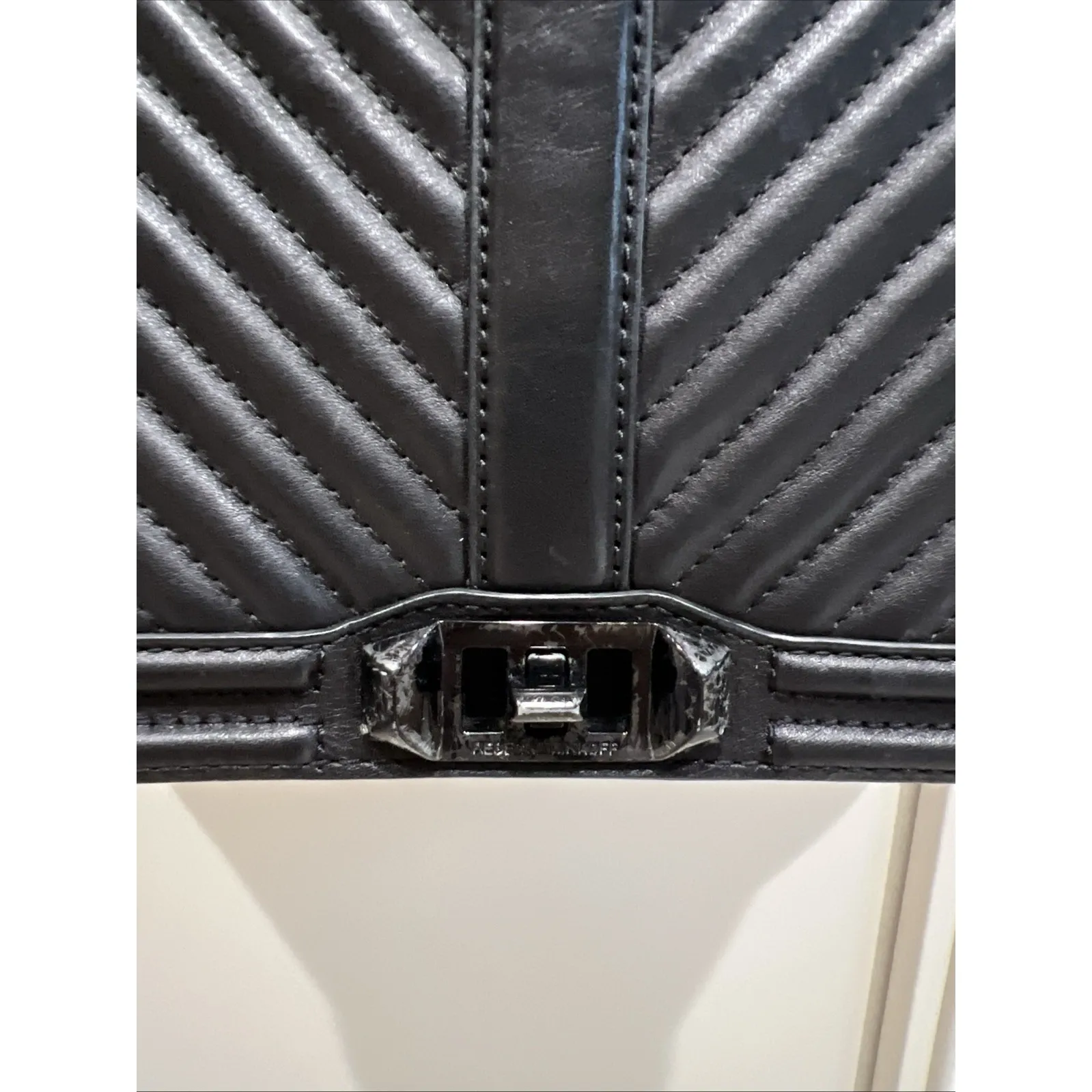 Rebecca Minkoff  Love Jumbo Chevron Quilted Handbag Black Shoulder Bag Timeless - Image 4