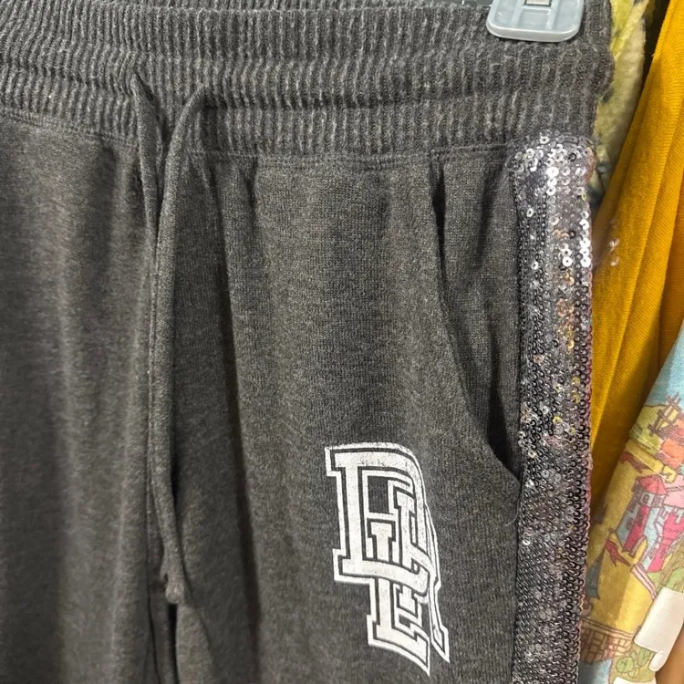 Disney parks DLR silver sequin sweatpants S - Image 2