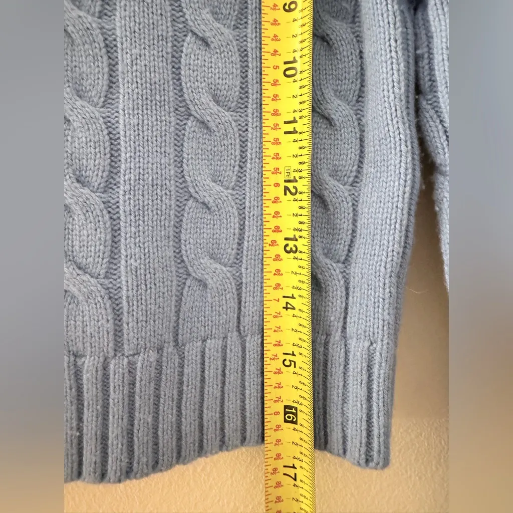 Aritzia Sunday Best blue Jones Sweater long sleeve fisherman cable knit wool - Image 7