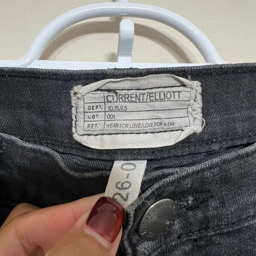 Current Elliott Black Cropped Straight Jeans 26 Women - Image 2