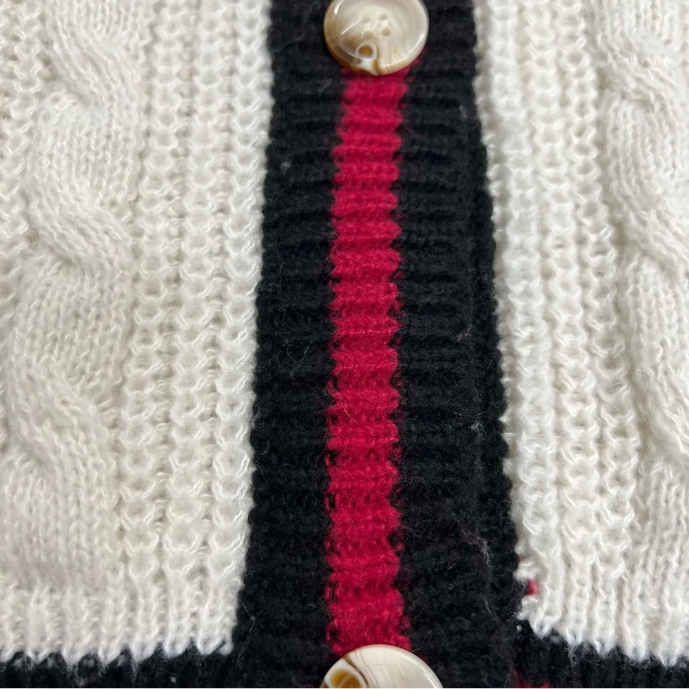 Cider knit monogram W small cardigan preppy button down sweater - Image 10