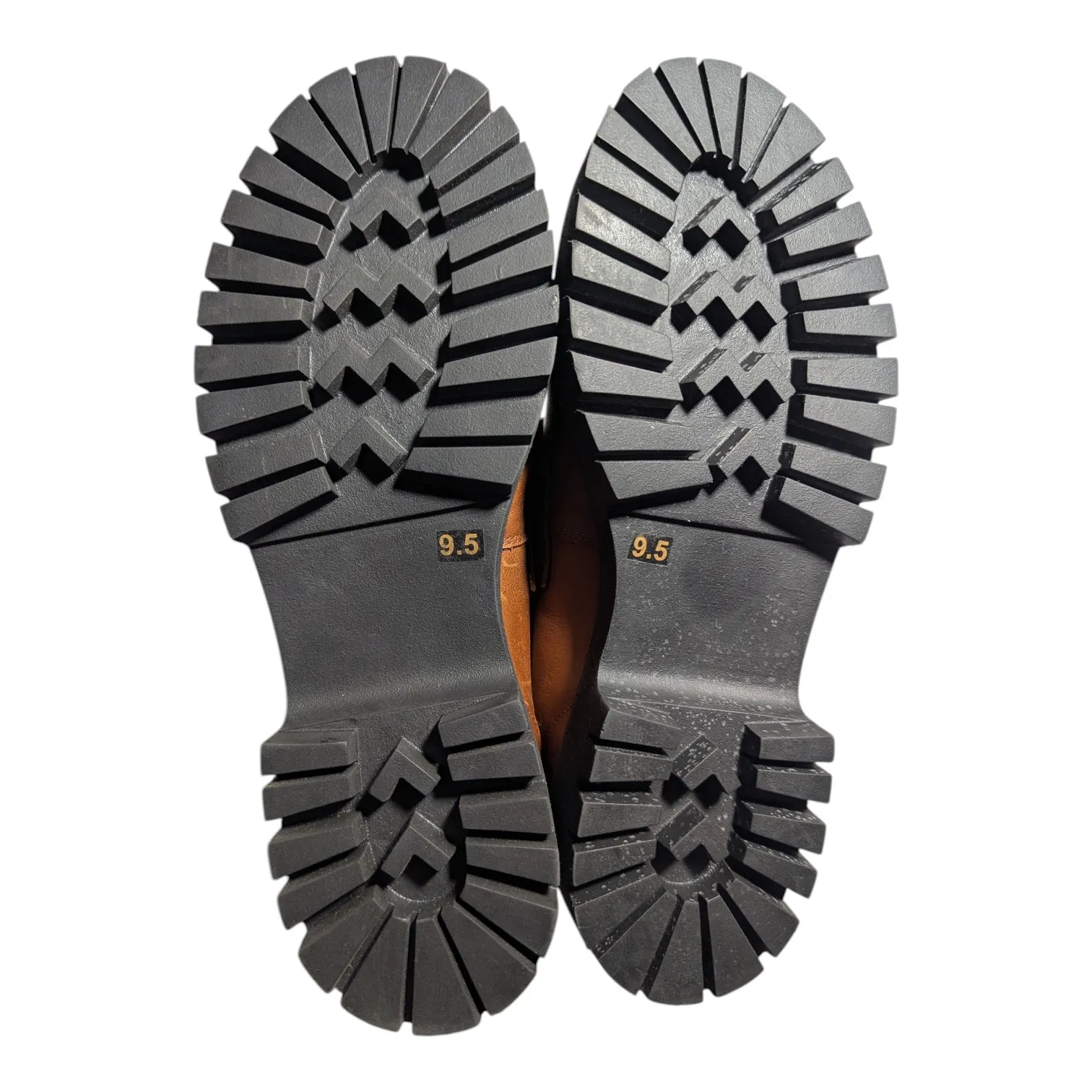 Steve Madden Lando Brown Leather Gold Tone Horsebit Chunky Sole Loafers 9.5 - Image 6