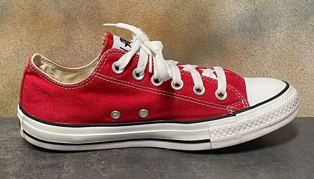 Converse All Star Red Low Cut Women's Sneakers Size 7M - Image 11