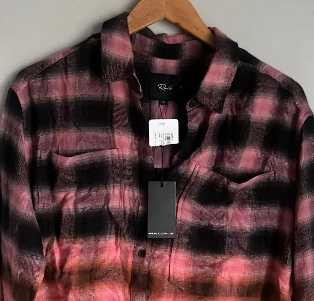 NEW Rails Tierra Top in Pink Orange Dip Dye - Image 6