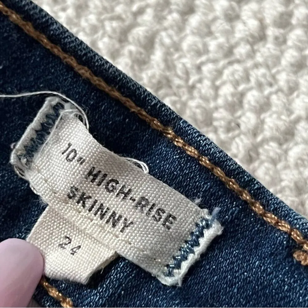 Madewell 10" High-Rise Skinny Jeans Chewed-Hem Edition Button Fly Women’s 24 - Image 9