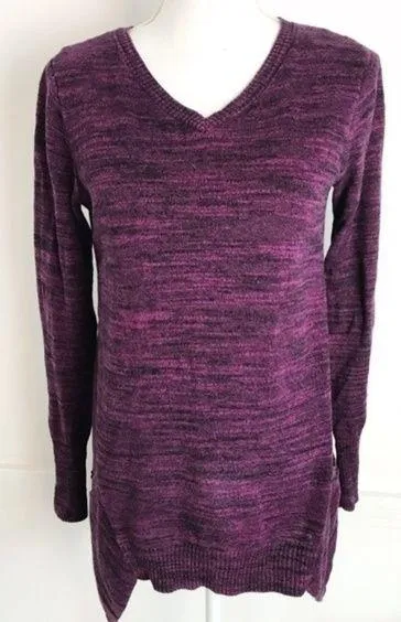 LOGO Lori Goldstein • Purple Marled Pocket Sweater - Image 2