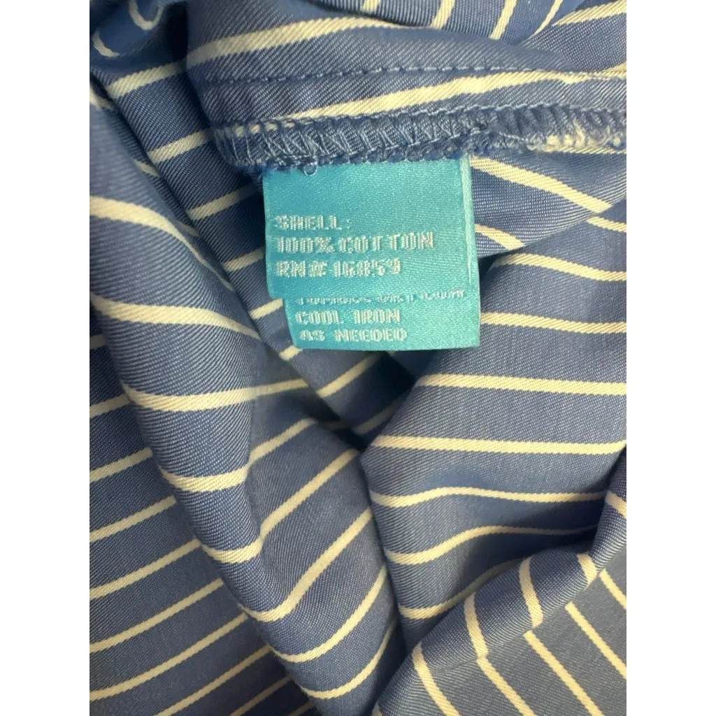 J. McLaughlin Natasha Top Medium Blue White Striped Off Shoulder Nautical Tie - Image 6