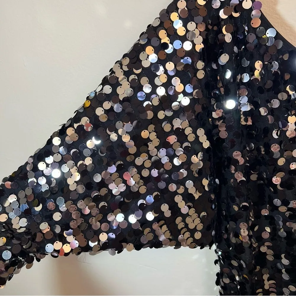 Revolve h:ours Darrell Mini Dress in Black Galaxy Sequin Small - Image 5