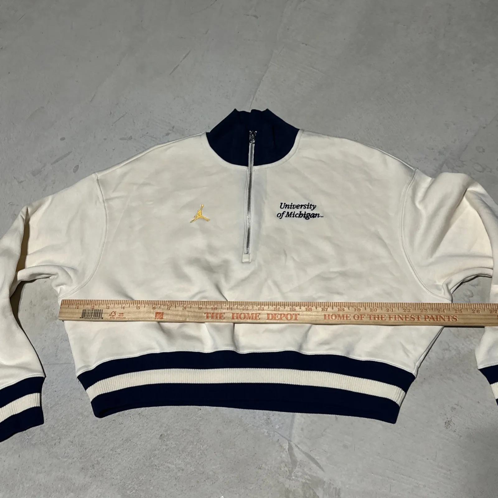 Nike 1/2 Zip Cropped Sweatshirt Women's M L Oversized Baggy University Michigan - Image 5