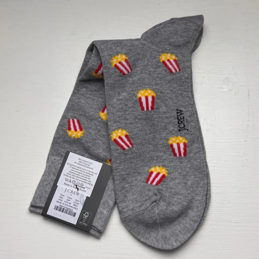 J.Crew Popcorn Graphic Design Theme Style Socks  Sz OS NWT - Image 7