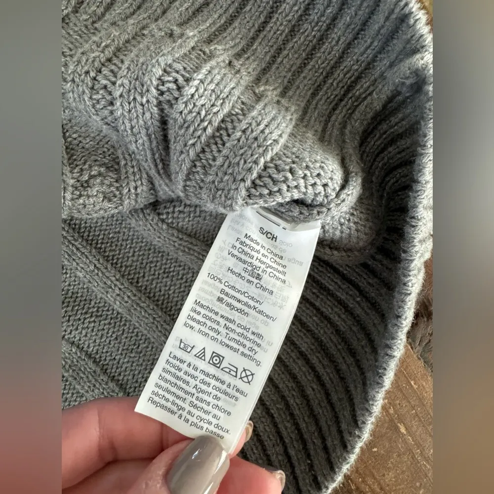 J.Crew roll-neck cable knit sweater in Gray🩶 - Image 3