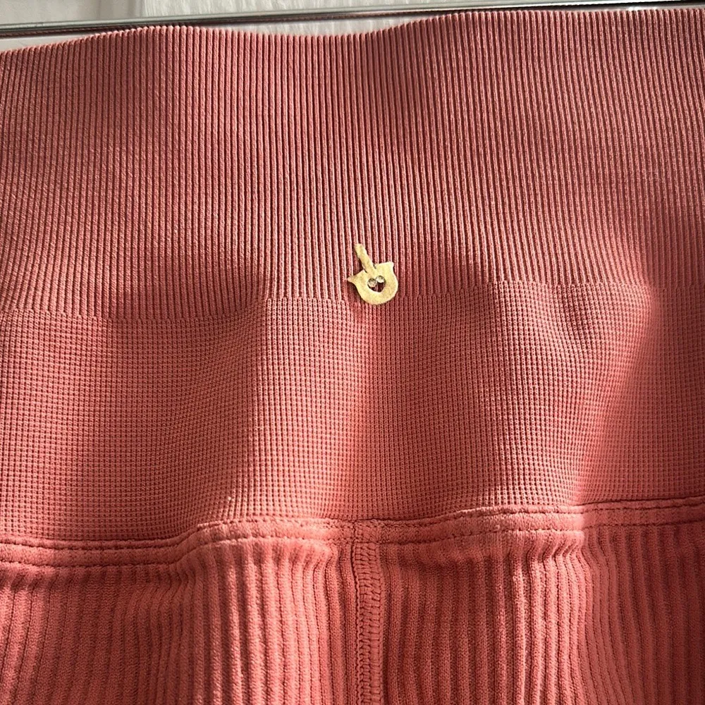 Spiritual Gangster High Waisted Ribbed Leggings 26”  In Salmon Women’s XS/S Yoga - Image 3