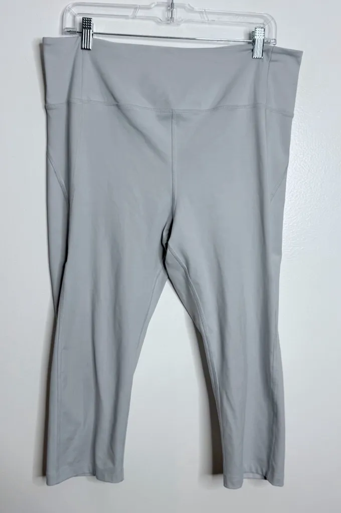 Girlfriend Collective Light Gray Cropped Workout Leggings Activewear XX-Large - Image 1