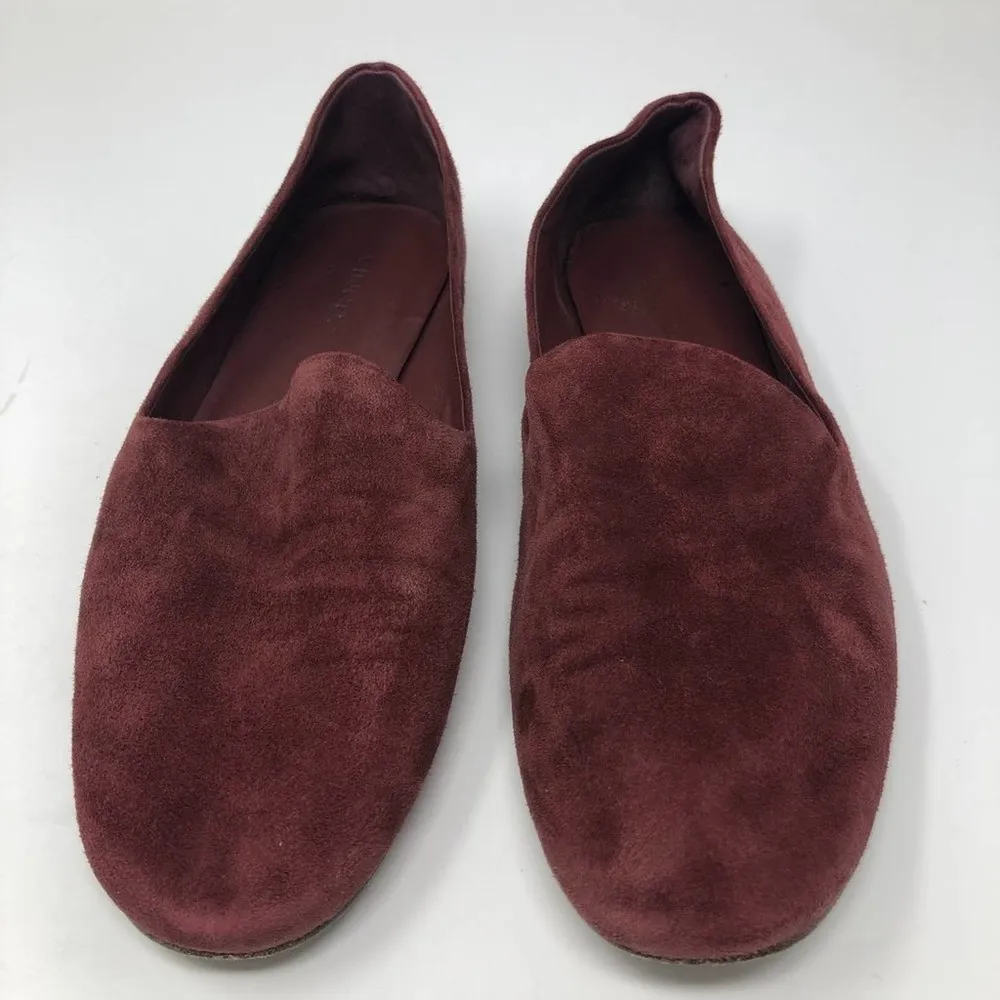 Vince Leather Suede Burgundy Loafers Women's Slip-On Size 8.5 - Image 3