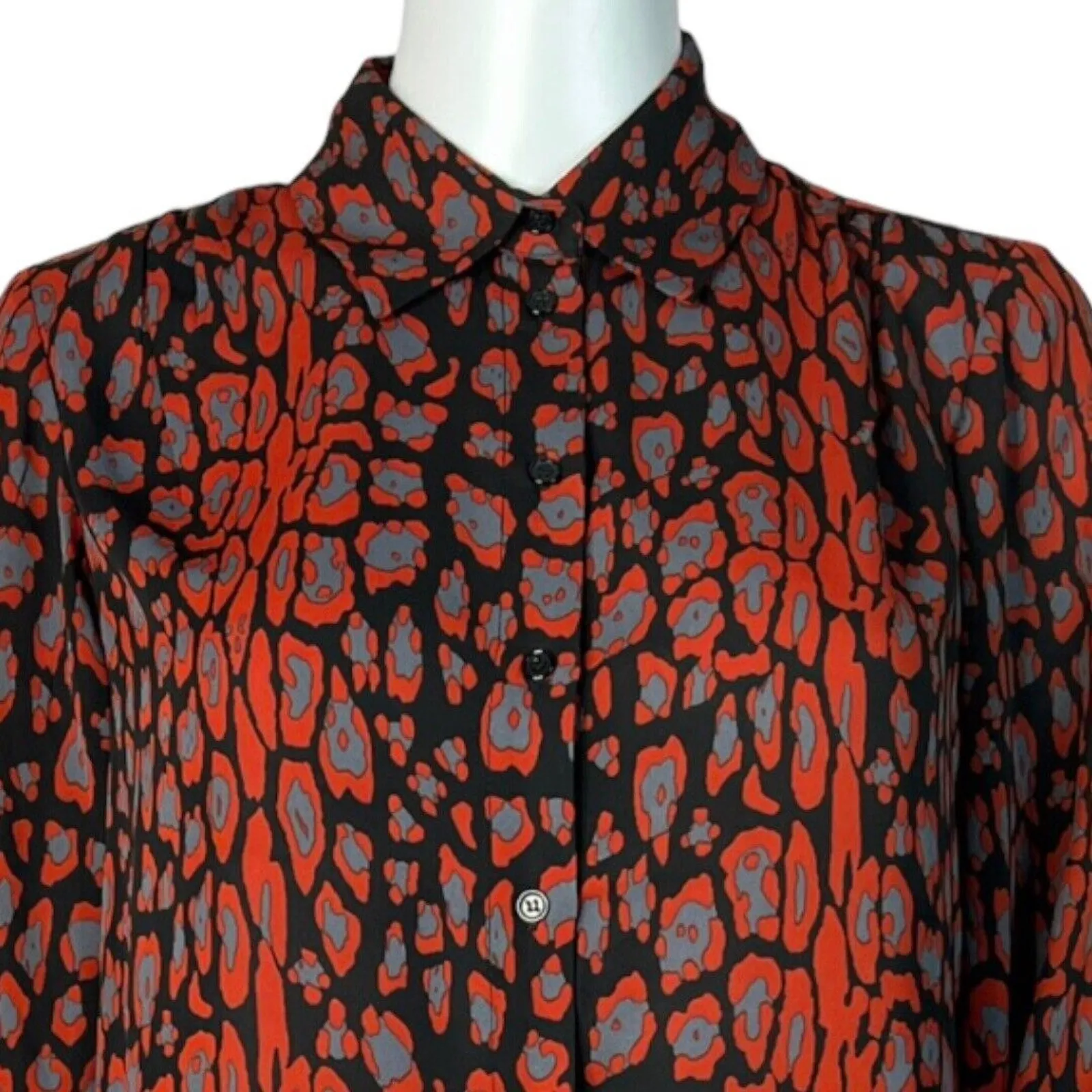 Bardot Shirt Womens 4 Red Black Gray Mona Leopard Blouse Edgy Chic‎ Bohemian - Image 4