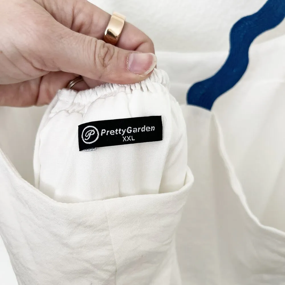 [PrettyGarden] White Blue Matching Set Crop Tank Maxi Skirt Summer NWOT Size XXL - Image 12