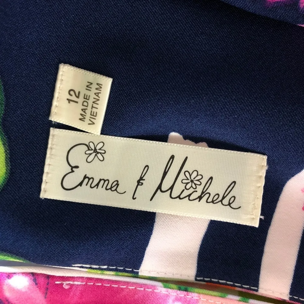 Emma & Michele Shift Dress Floral Colorful Striped - Image 4