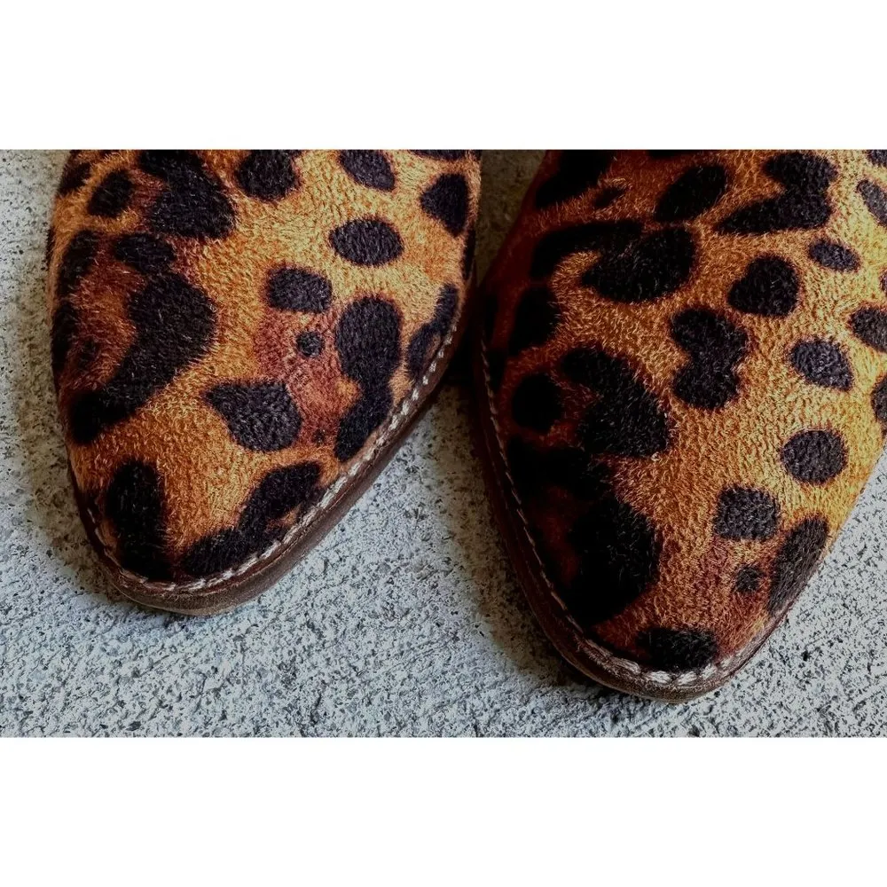 A Rider Girl Cheeta Ankle Boots Size 6 Slip On Ankle V Cut Stacked Leath… - Image 6