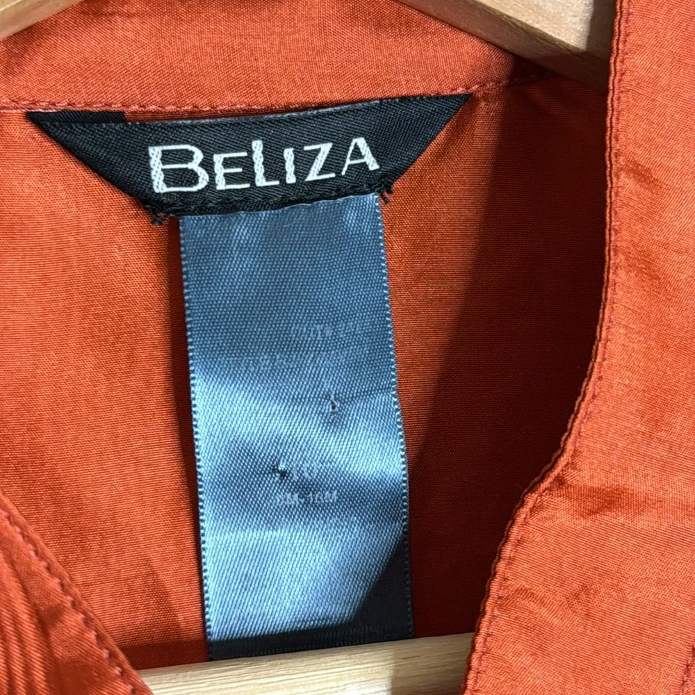 Vtg Beliza ladies embroidered detail with buttons long sleeve button up size M Size M - Image 5