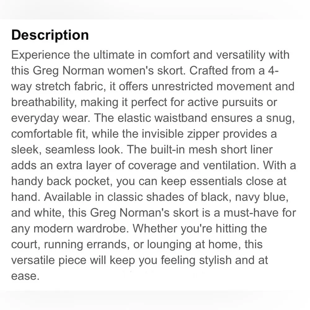 GREG NORMAN Navy BLUE GOLF Tennis Skirt SKORT Women’s S Small Athletic - Image 10